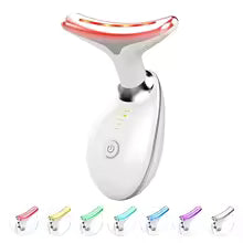 Electric EMS Neck & Face Beauty Device 3 Colour LED Skin Tightening & Double Chin Reducer