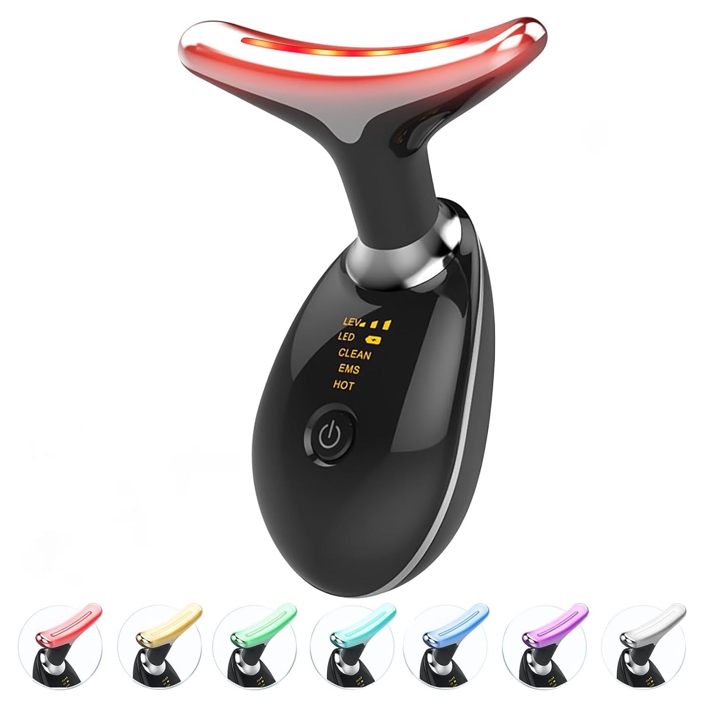 Electric EMS Neck & Face Beauty Device 3 Colour LED Skin Tightening & Double Chin Reducer