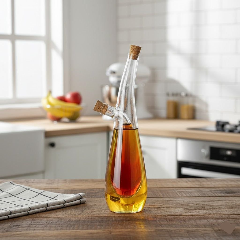 2-in-1 Double Layer Glass Oil Bottle