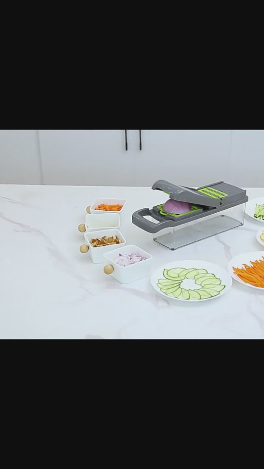 6-in-1 Multifunctional Vegetable Cutter & Slicer – Kitchen Tool with Interchangeable Blades